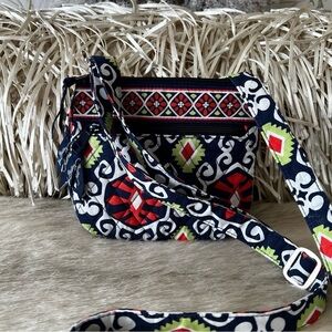 VERA BRADLEY Sun Valley Little Flap Hipster 2013 Blue Orange White POCKETS Aztec